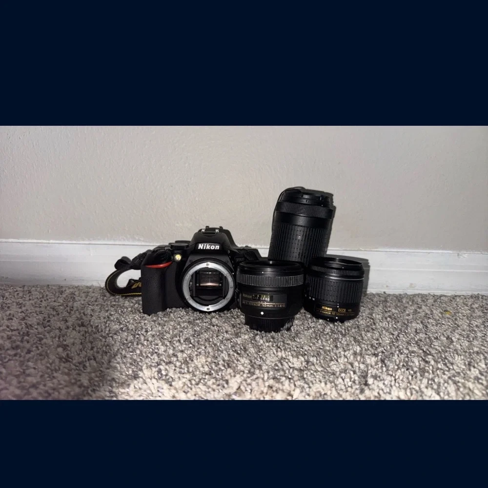 Nikon Black DSLR Camera with Lens Set
